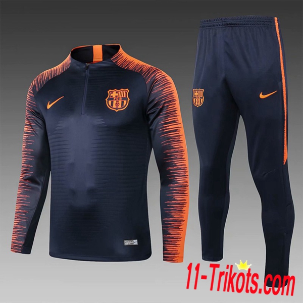 Neuestes Fussball FC Barcelona Kinder Schwarz/Orange Trainingsanzug 2018 2019 | 11-trikots