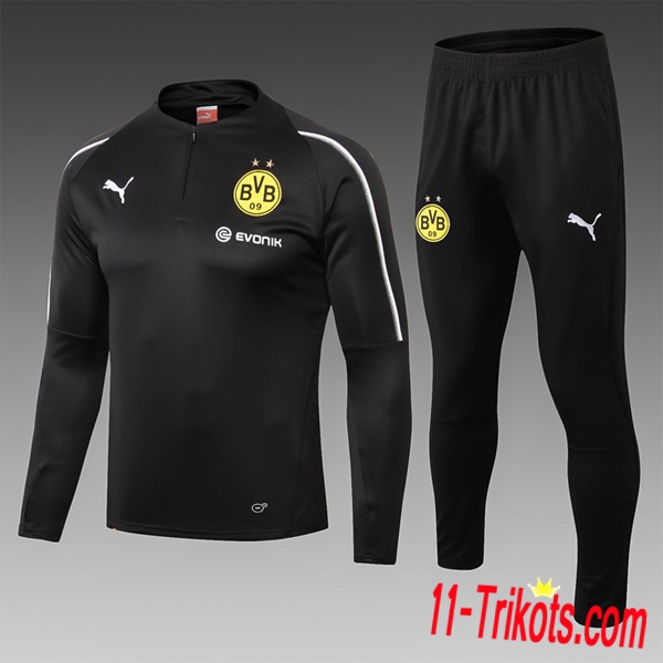 Neuestes Fussball Dortmund BVB Kinder Trainingsanzug Schwarz 2018 2019 | 11-trikots