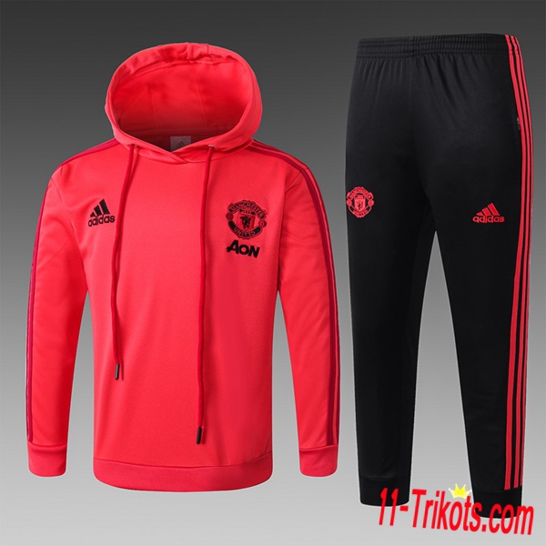 Neuestes Fussball Manchester United Kinder Trainingsanzug mit kappe Rot 2018 2019 | 11-trikots