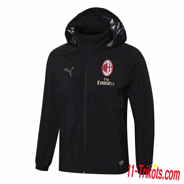 Neuestes Fussball AC Milan Schwarz Windjacke 2018 2019 | 11-trikots