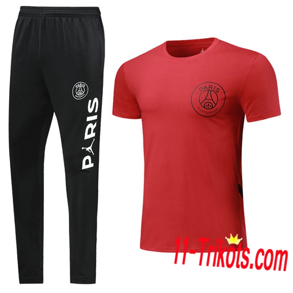 Neuestes Fussball PSG Jordan Trainingstrikot + 3/4 Hose Rot 2019 2020 | 11-trikots