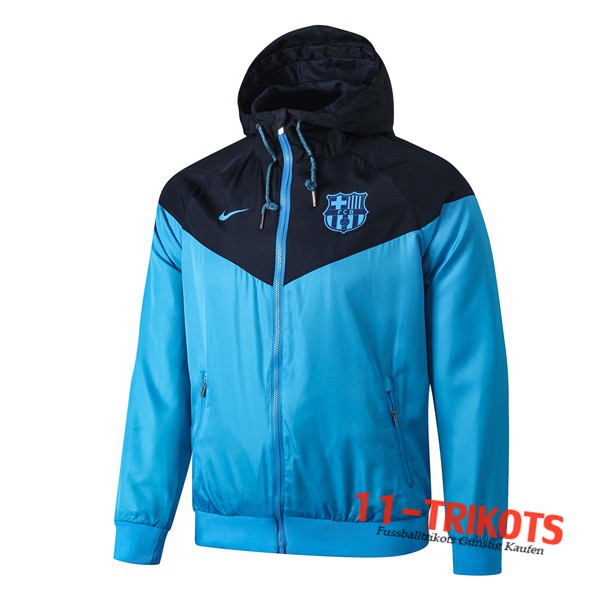 Chaqueta Futbol Rompevientos FC Barcelona Azul Claro 2019 2020