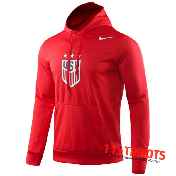 Chaqueta Futbol Con Capucha Estados Unidos Roja 2019 2020