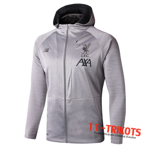 Chaqueta Futbol Con Capucha FC Liverpool Gris 2019 2020