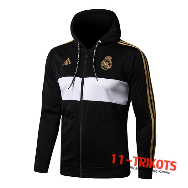 Chaqueta Futbol Con Capucha Real Madrid Negro 2019/2020