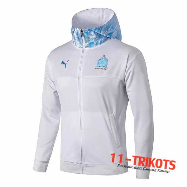 Chaqueta Futbol Rompevientos Marsella OM Blanco 2019/2020