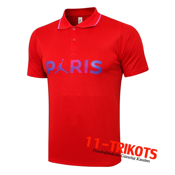 Jordan PSG Poloshirt Rot Classic 2021/2022