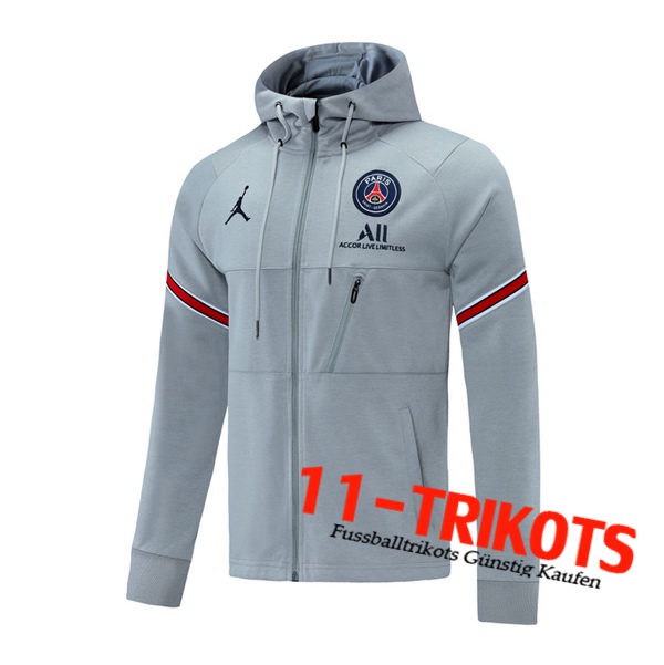 Jordan PSG Training Jacket Mit Kapuze Grau 2021/2022