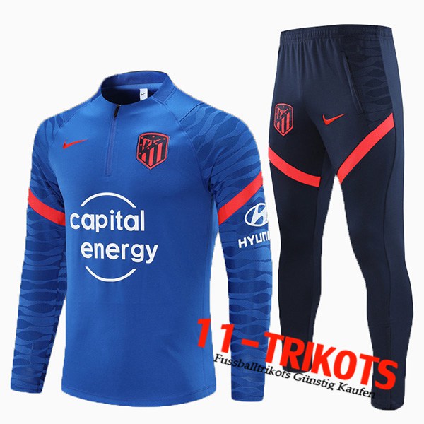 Atletico Madrid Kinder Trainingsanzug Blau 2021/2022