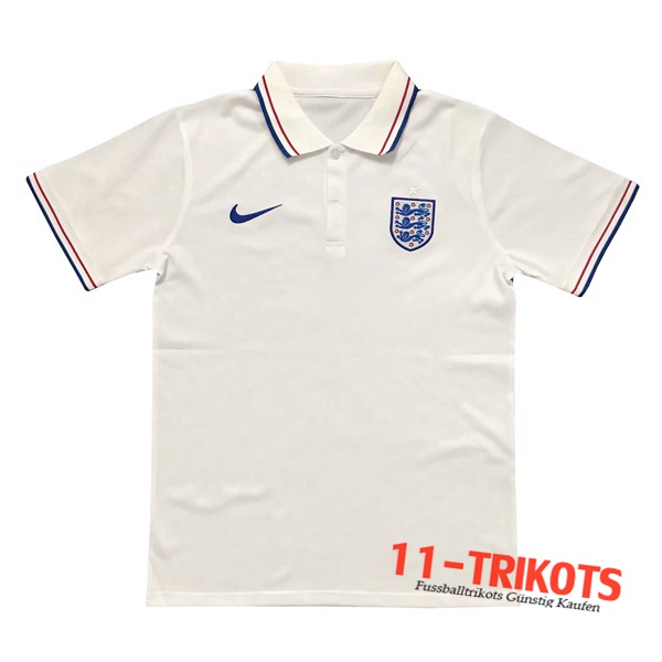 Neuestes Fussball England Poloshirt Weiß 2020/2021