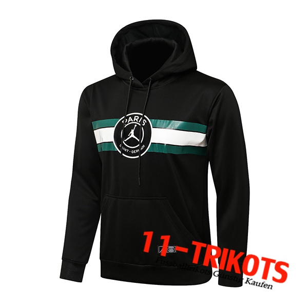 ordan PSG Training Sweatshirt Mit Kapuze Schwarz/Grun/Weiß 2021/2022