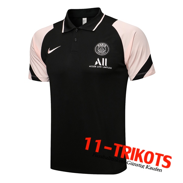 Jordan PSG Poloshirt Schwarz/Rosa 2021/2022