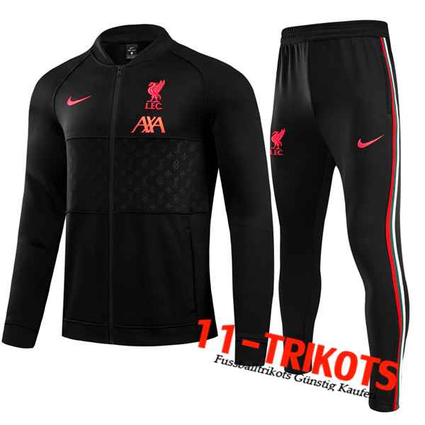 FC Liverpool Kinder Trainingsanzug (Jacke) Suit Schwarz/Rot 2021/2022