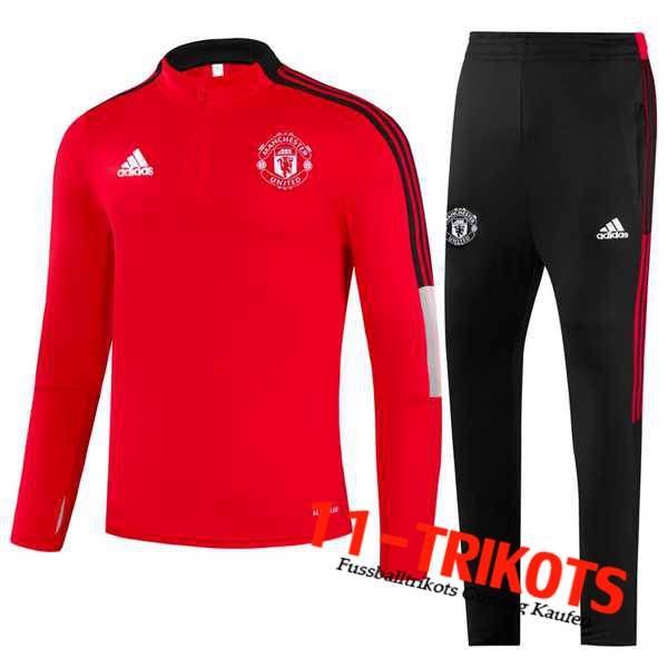 Manchester United Trainingsanzug Kinder Rot/Schwarz 2021/2022