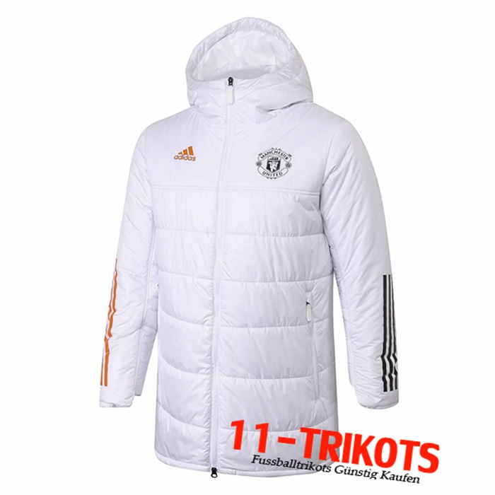 Neuestes Manchester United Daunenjacke Weiß 2020/2021 | 11-Trikots