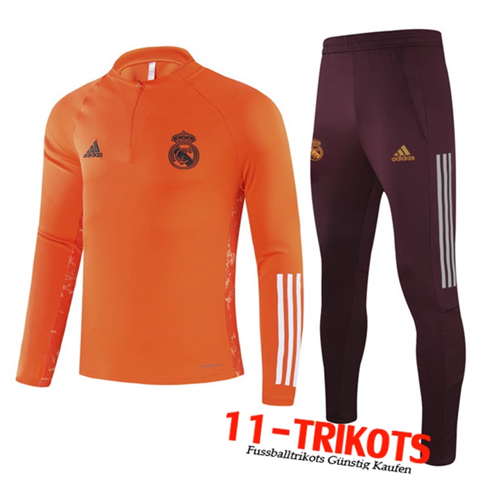 Neuestes Real Madrid Kinder Trainingsanzug Orange 2020/2021 | 11-Trikots