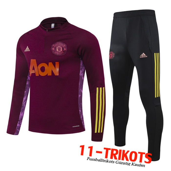 Neuestes Manchester United Kinder Trainingsanzug Lila 2020/2021 | 11-Trikots