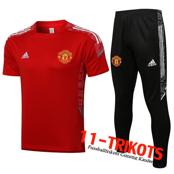 Manchester United Poloshirt + Hose Weiß/Rot 2021/2022 -02