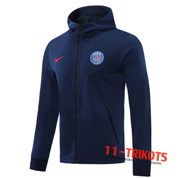 Neuestes PSG Trainingsjacke Kapuzenpulli Blau Marin 2020/2021 | 11-Trikots