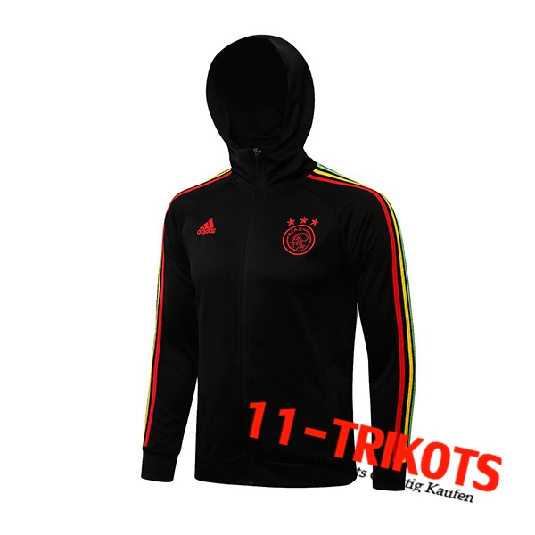 AFC Ajax Trainingsjacke Mit Kapuze Schwarz/Rot 2021/2022