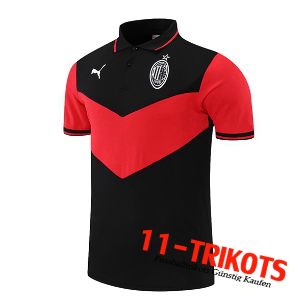 AC Milan Poloshirt Schwarz/Rot 2021/2022