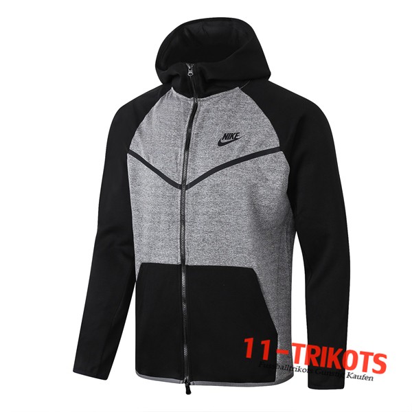 Chaqueta Futbol Con Capucha NIKE Negro Gris 2020 2021