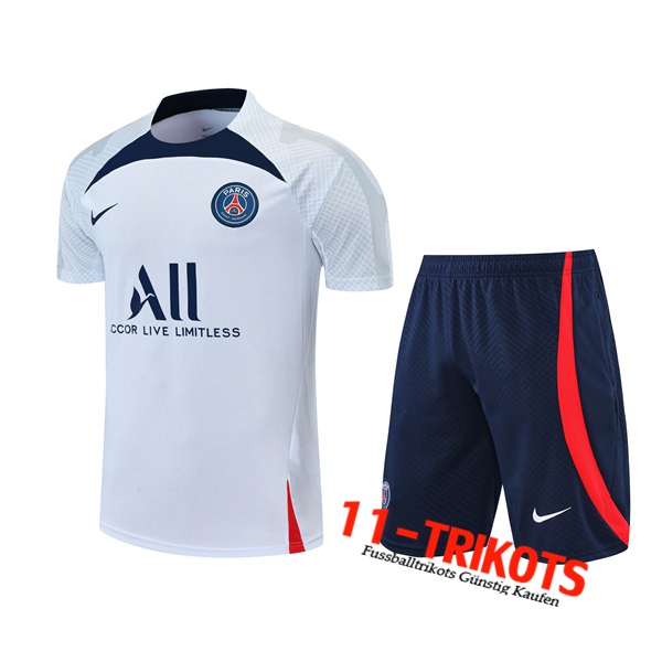 PSG Trainingstrikot +Shorts Weiß 2022/2023