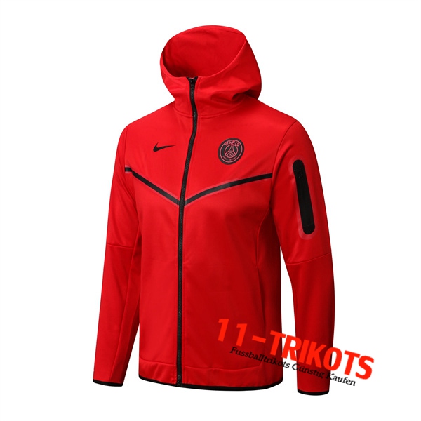 PSG Trainingsjacke Mit Kapuze Rot 2022/2023