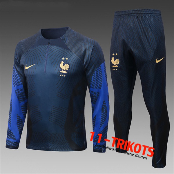 Frankreich Trainingsanzug Kinder Navy blau 2022/2023