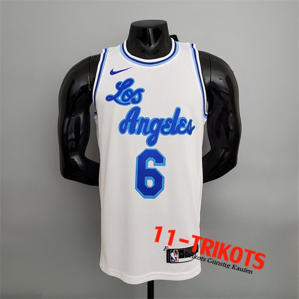 Los Angeles Lakers (James #6) NBA Trikots Weiß Latin Night (High Head)