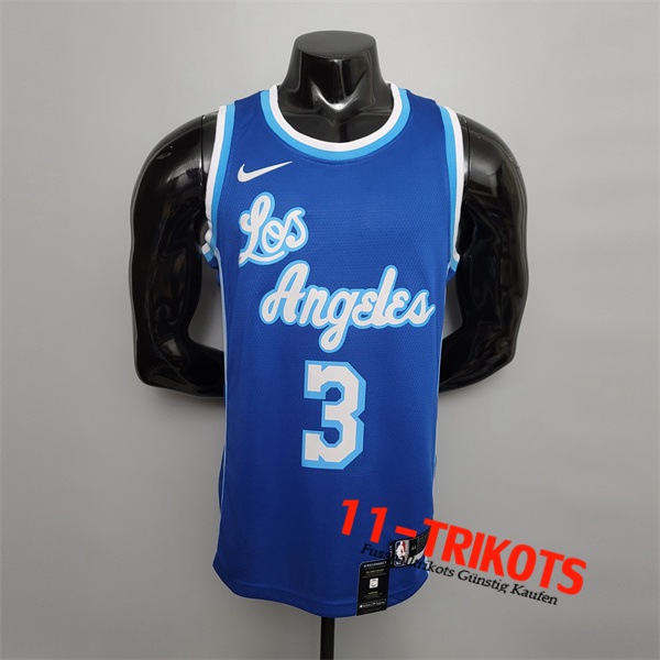 Los Angeles Lakers (Davis #3) NBA Trikots Blau Retro Night