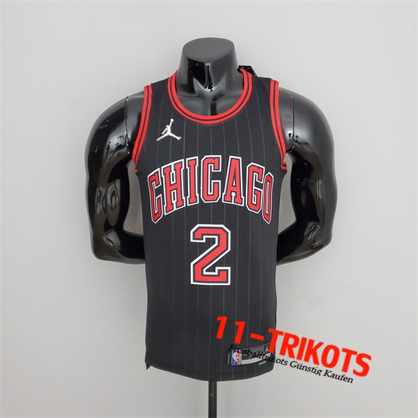 Chicago Bulls (Ball #2) NBA Trikots Schwarz 75th Anniversary