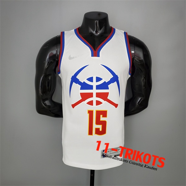 Denver Nuggets (Jokic #15) NBA Trikots 2021 Weiß Bonus Edition