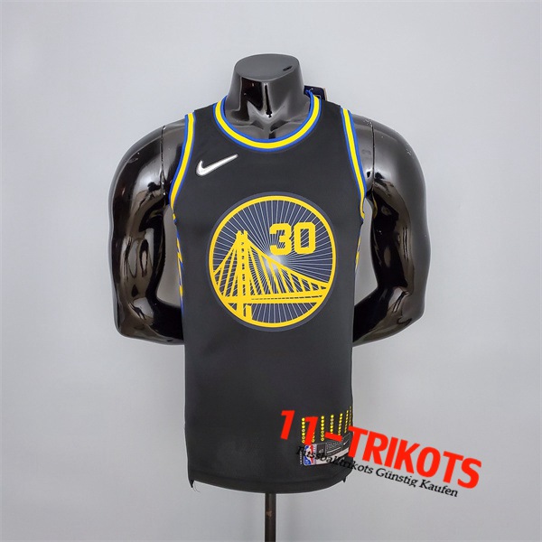 Golden State Warriors (Curry #2974) NBA Trikots Schwarz 75th Anniversary