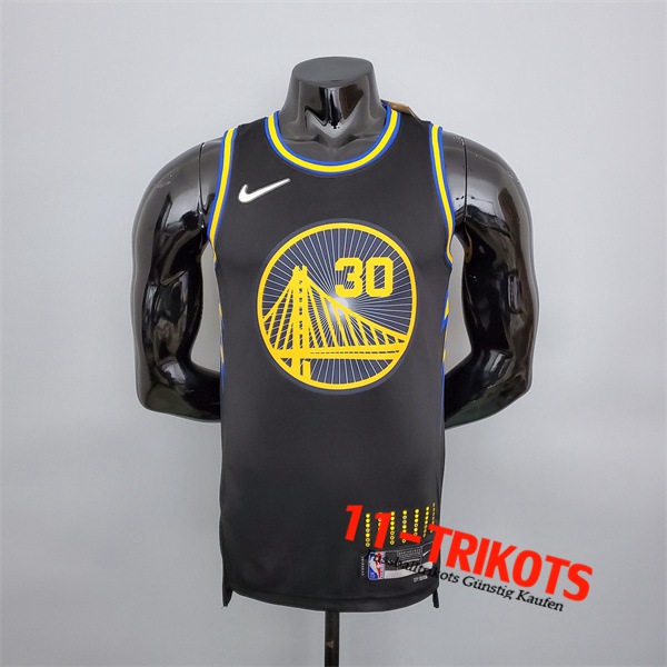 Golden State Warriors (Curry #30) NBA Trikots Schwarz 75th Anniversary City Edition