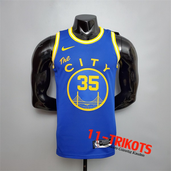 Golden State Warriors (Durant #35) NBA Trikots Blau Tram Version