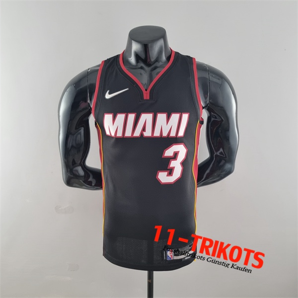 Miami Heat (Wade #3) NBA Trikots Schwarz 75th Anniversary