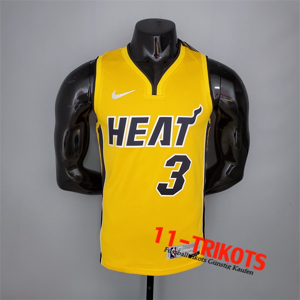 Miami Heat (Wade #3) NBA Trikots 2021 Gelb Bonus Edition