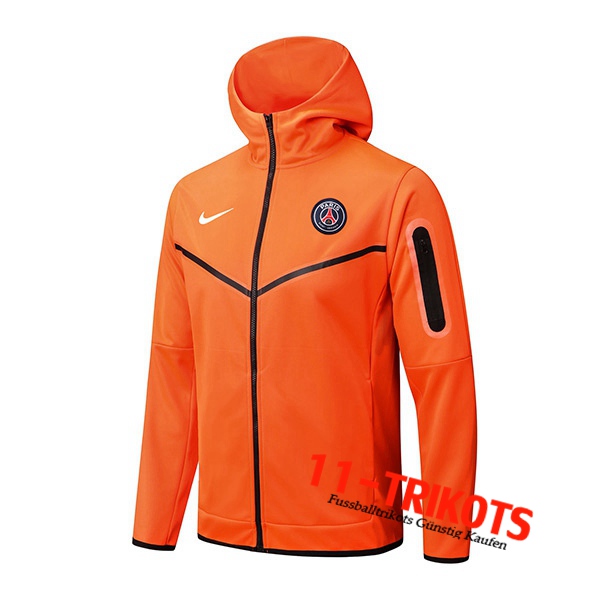 PSG Trainingsjacke Mit Kapuze Orange 2022/2023