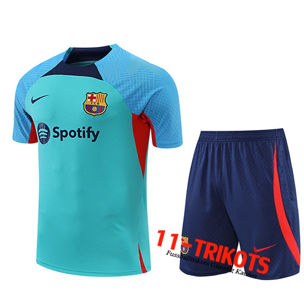 FC Barcelona Trainingstrikot + Shorts Blau 2022/2023