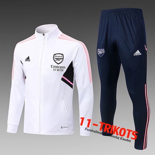 Trainingsanzug (Jacke) Arsenal Weiß 2022/2023