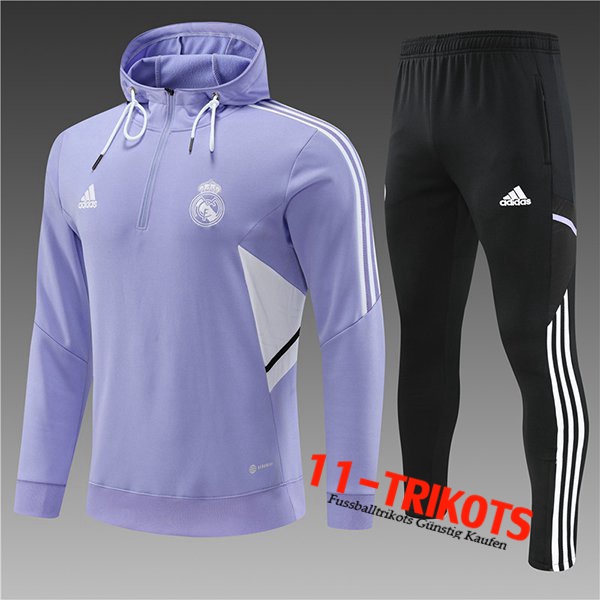 Real Madrid Trainingsanzug Mit Kapuze Kinder lila 2022/2023