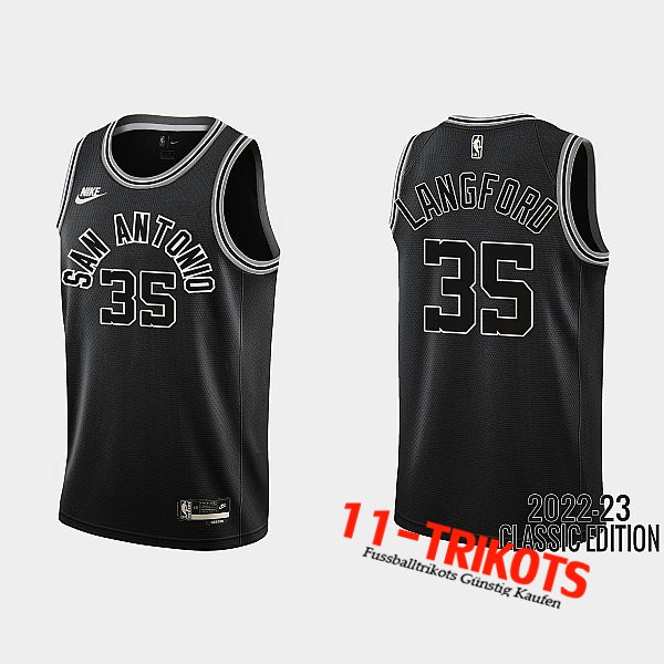 San Antonio Spurs Trikots (LANGFORD #35) 2022/23 Schwarz