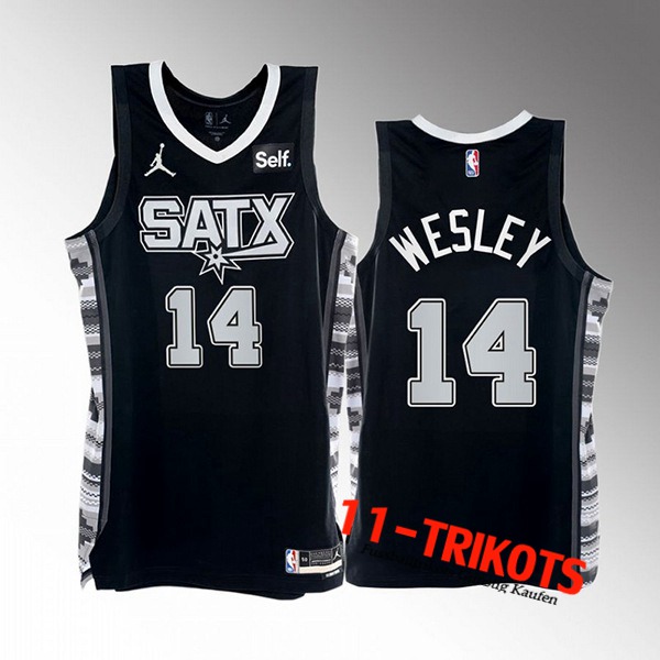 San Antonio Spurs Trikots (WESLEY #14) 2022/23 Schwarz