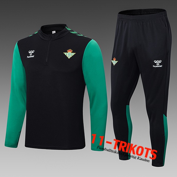 Real Betis Trainingsanzug Kinder Schwarz 2022/2023