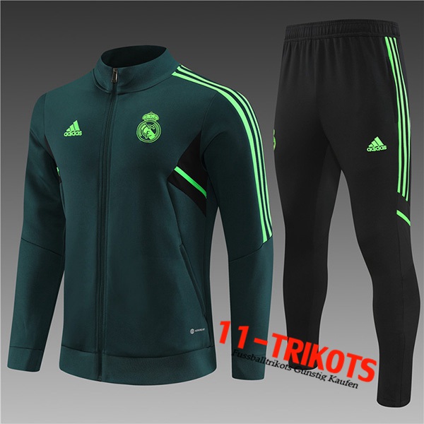 Real Madrid Trainingsanzug (Jacke) Kinder Grün 2022/2023