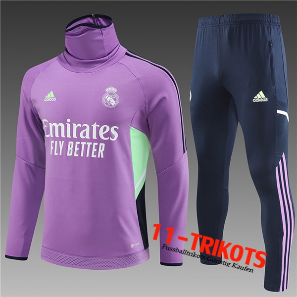 Real Madrid Trainingsanzug High Collar Kinder lila 2023/2023