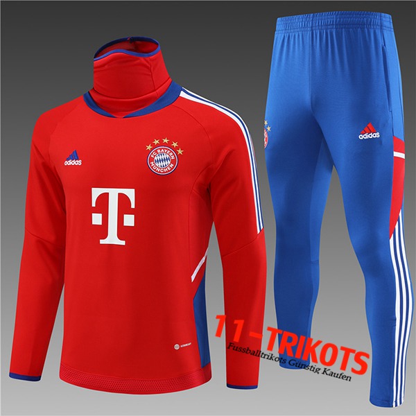 Bayern München Trainingsanzug High Collar Kinder Rot 2022/2023