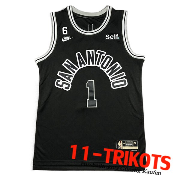 San Antonio Spurs Trikots (WAMBANYAMA #1) 2023/24 Schwarz