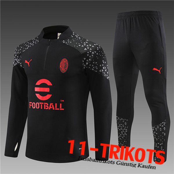 AC Milan Trainingsanzug Kinder Schwarz 2023/2024 -02